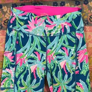 Lilly Pulitzer Pink and Green Floral Leggings